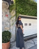 Antrasit Bisiklet Yaka Oversize Takım