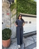 Antrasit Bisiklet Yaka Oversize Takım