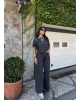 Antrasit Bisiklet Yaka Oversize Takım
