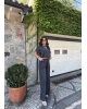 Antrasit Bisiklet Yaka Oversize Takım