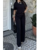 Siyah Bisiklet Yaka Oversize Takım