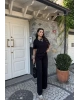Siyah Bisiklet Yaka Oversize Takım