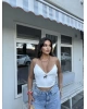 Beyaz Askılı Büstiyer