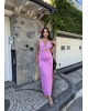 Pembe Sırt Detay Zra Dekolteli Elbise