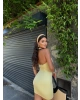 Sarı Boyundan Geçirmeli Basic Elbise