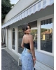 Siyah Straplez Brshk Crop