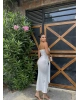 Beyaz Straplez Aksesuarlı Tasarım Elbise