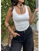 Beyaz Kare Yaka Basic Crop