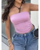 Pembe Straplez Basic Brshk Crop