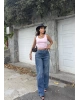 Mavi Tokalı Baggy Jean