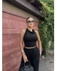 Siyah Degaje Yaka Alt Üst Takım