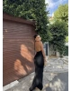 Siyah Boyundan Bağlamalı Göğüs Büzgü Elbise