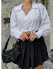 Beyaz Bağlamalı Gömlek