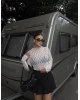 Beyaz Bürümcük Dantel Detay Bluz