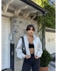 Gri Fermuarlı Crop Hırka
