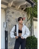 Gri Fermuarlı Crop Hırka