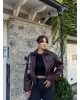 Bordo Bomber Deri Ceket