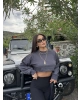 Antrasit Oversize Crop Sweatshırt