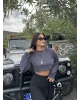 Antrasit Oversize Crop Sweatshırt