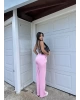 Pembe 3 İplik Bol Paça Eşofman Altı