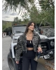 Leopar Crop Ceket