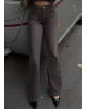 Kahverengi Wide Leg Pantolon