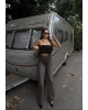 Kahverengi Wide Leg Pantolon