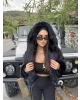 Siyah Kapüşonlu Crop Kürk