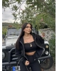 Siyah Fermuarlı Oversize Hırka