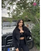 Siyah Fermuarlı Oversize Hırka