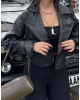 Siyah Balon Kol Deri Ceket
