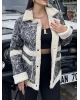 Krem Kürklü Oversize Mont