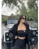 Siyah Kürk Detay Oversize Kaban
