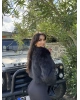 Siyah Crop Kürk Ceket