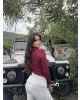Bordo Yarım Balıkçı Body