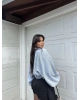 Buz Mavisi Balon Kol Kot Ceket