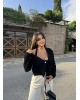 Siyah İkili Büstiyer Hırka Takım