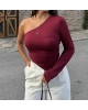 Bordo Tek Omuz Crop