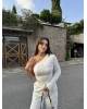 Beyaz Tek Omuz Crop