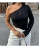 Siyah Tek Omuz Crop