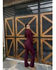 Bordo Fitilli Fermuarlı Alt Üst Takım