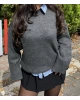 Antrasit Bisiklet Yaka Basic Kazak