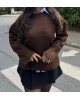 Kahverengi Bisiklet Yaka Basic Kazak
