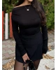 Siyah Basic Büzgülü Crop