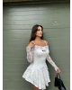 Beyaz Dantel Detay Şortlu Elbise