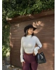 Beyaz Balenli Yarım Balıkçı Yaka Crop