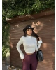 Beyaz Balenli Yarım Balıkçı Yaka Crop