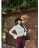 Beyaz Balenli Yarım Balıkçı Yaka Crop