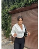Beyaz Premium Crop Sweatshırt