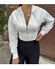 Beyaz Premium Crop Sweatshırt
